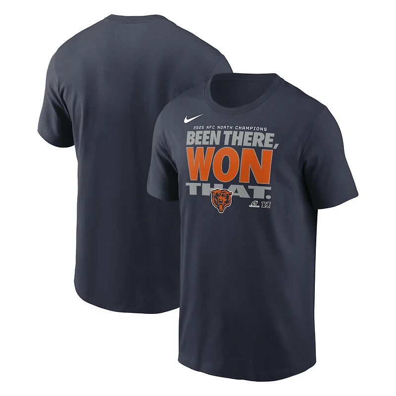 Men's Nike  Navy Chicago Bears 2025 NFC North Division Champions Locker Room Trophy Collection T-Shirt