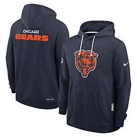 Sweat à capuche Nike bleu marine Chicago Bears 2025 Sideline Standard Issue Club Dri-FIT pour homme