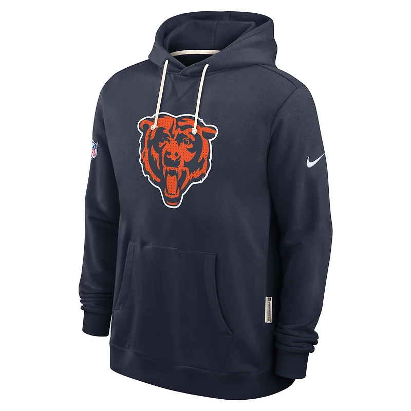 Sweat à capuche Nike bleu marine Chicago Bears 2025 Sideline Standard Issue Club Dri-FIT pour homme
