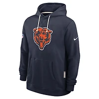 Sweat à capuche Nike bleu marine Chicago Bears 2025 Sideline Standard Issue Club Dri-FIT pour homme