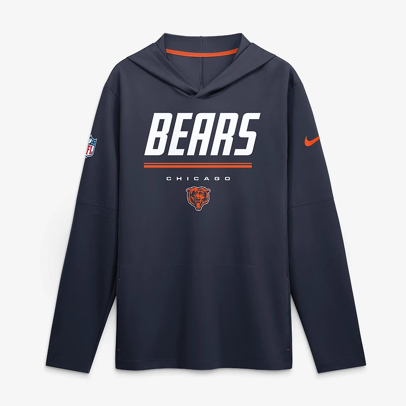 Men's Nike Navy Chicago Bears Big & Tall Dri-FIT Hooded Long Sleeve T-Shirt