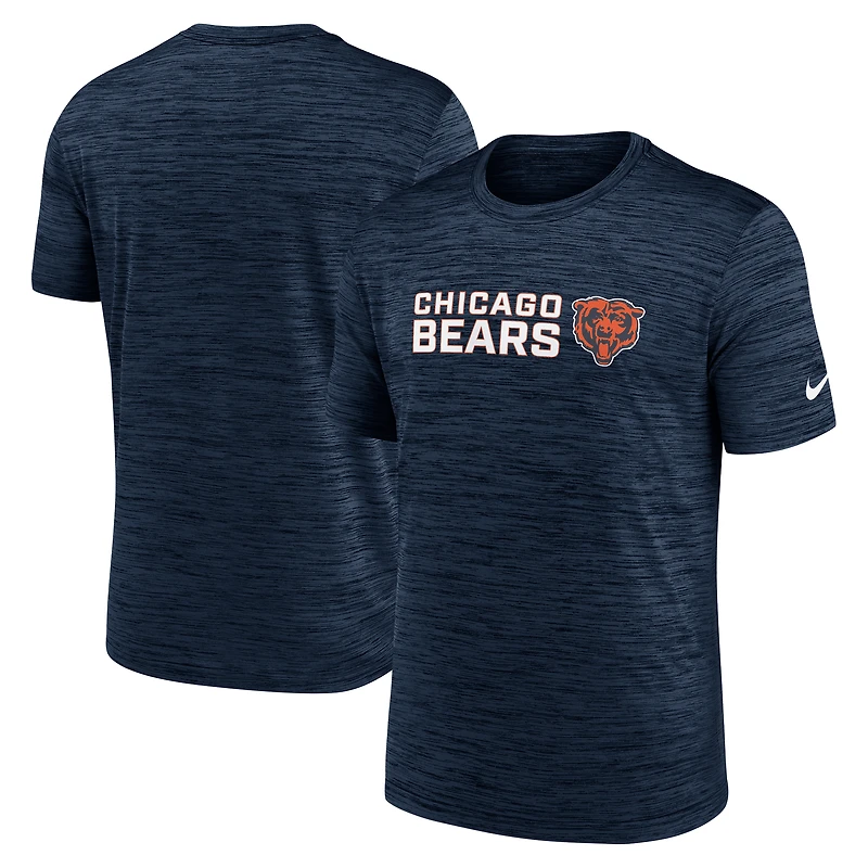 T-shirt Nike bleu marine Chicago Bears pour homme, taille grande et taille, Primetime Reverse Play Velocity Performance
