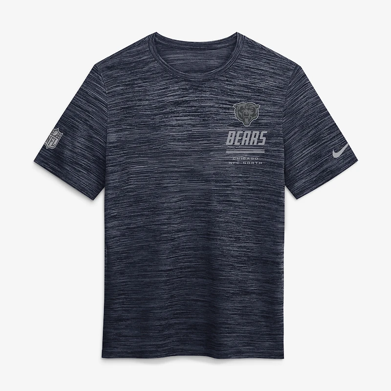 T-shirt Nike Dri-FIT Sideline Velocity pour homme, bleu marine, Chicago Bears, grandes tailles