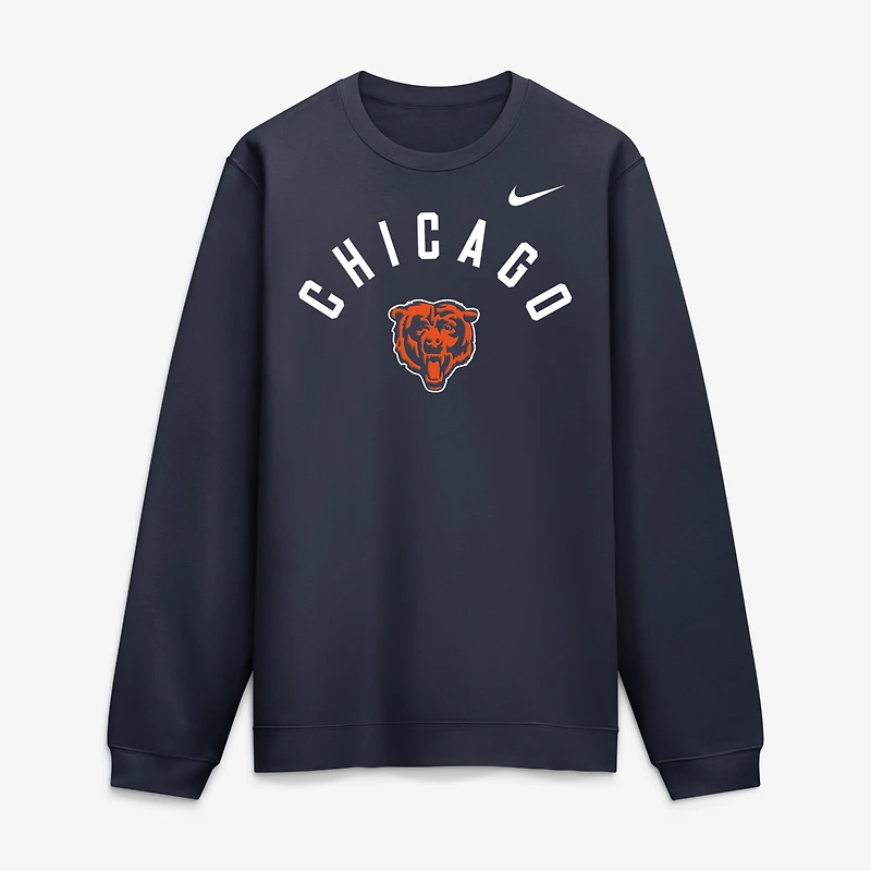 Men's Nike  Navy Chicago Bears Defensive Leader Club Fleece Pullover Sweatshirt