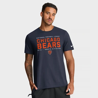Men's Nike Navy Chicago Bears Division Essential T-Shirt