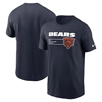 T-shirt essentiel Nike Chicago Bears Division pour homme, bleu marine