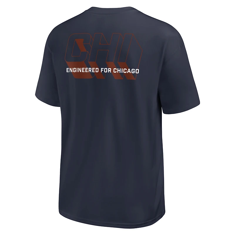 T-shirt Nike bleu marine pour homme « Dominate The Game » des Chicago Bears