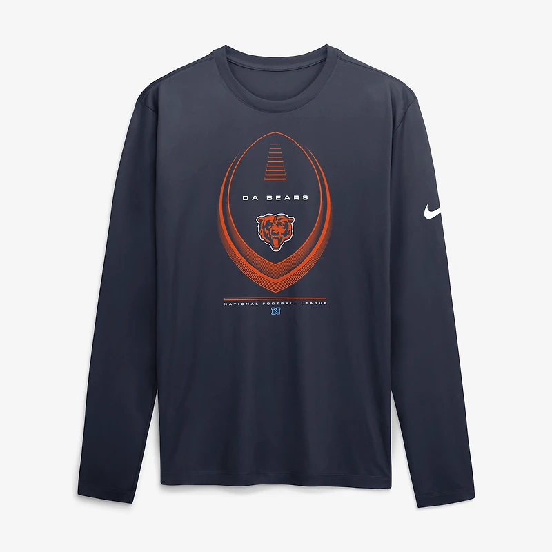 Men's Nike Navy Chicago Bears Legend Icon Dri-FIT Long Sleeve T-Shirt