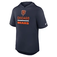 Men's Nike Navy Chicago Bears Lockup Tri-Blend Hoodie T-Shirt