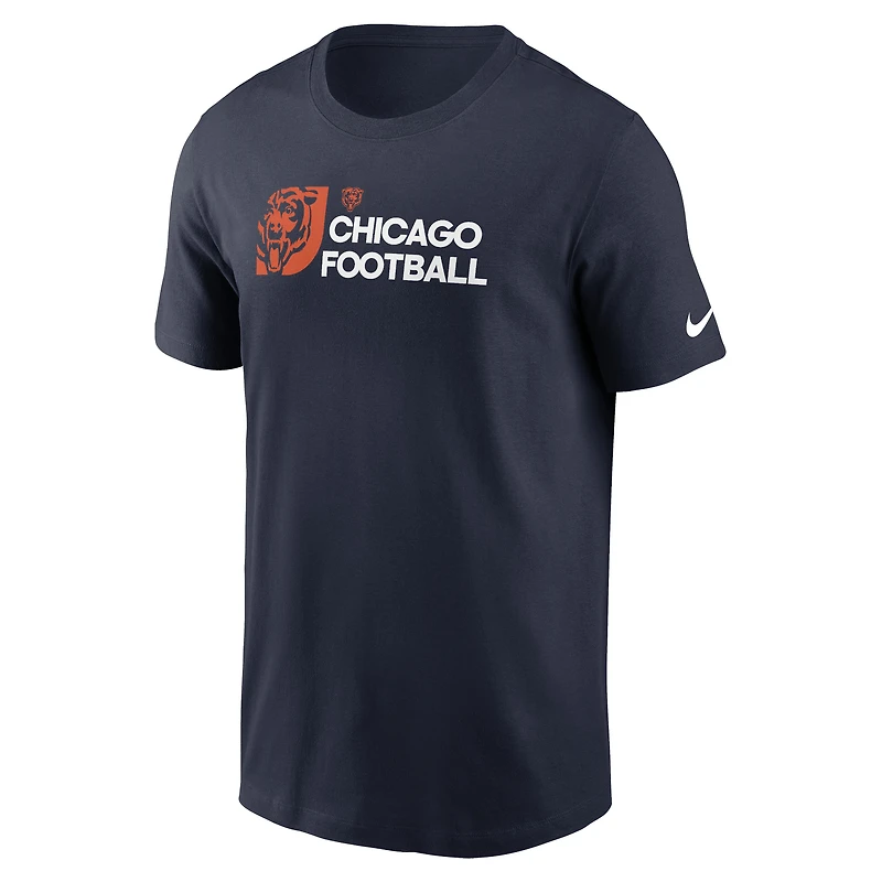 Men's Nike Navy Chicago Bears Outline T-Shirt