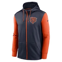 Men's Nike  Navy Chicago Bears Performance Full-Zip Hoodie