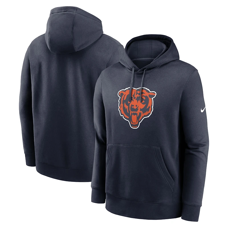 Sweat à capuche Nike bleu marine Chicago Bears Primetime Club Logo pour homme