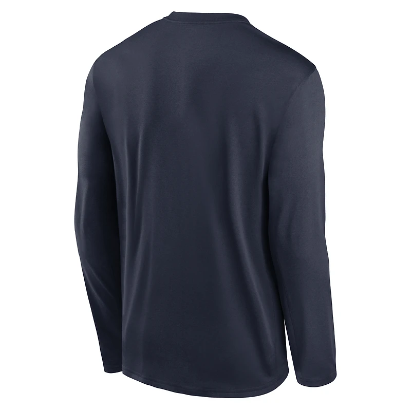 T-shirt Nike bleu marine Chicago Bears Primetime Legend Icon Performance à manches longues pour homme