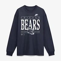 Men's Nike Navy Chicago Bears Red Zone Long Sleeve Max 90 T-Shirt