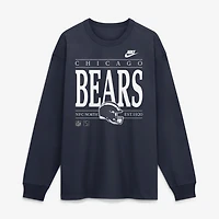 Men's Nike Navy Chicago Bears Red Zone Long Sleeve Max 90 T-Shirt