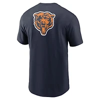 T-shirt Nike bleu marine Chicago Bears Rewind pour homme, coupe classique, manches longues et col rond