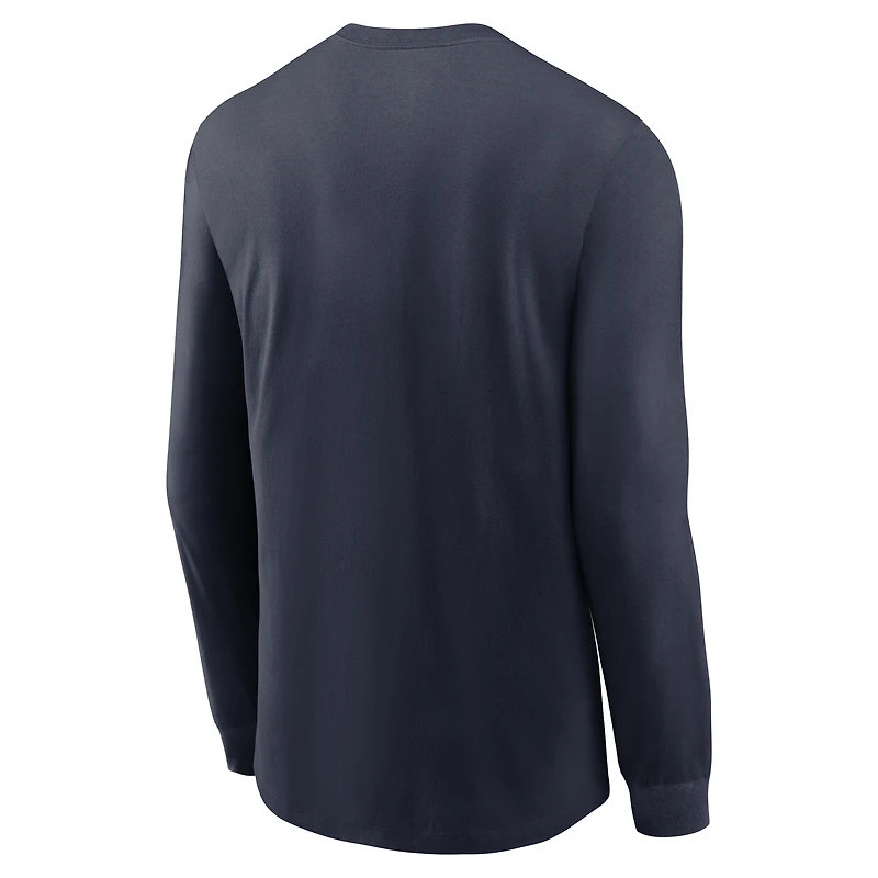 T-shirt à manches longues Nike Chicago Bears Rewind bleu marine pour homme