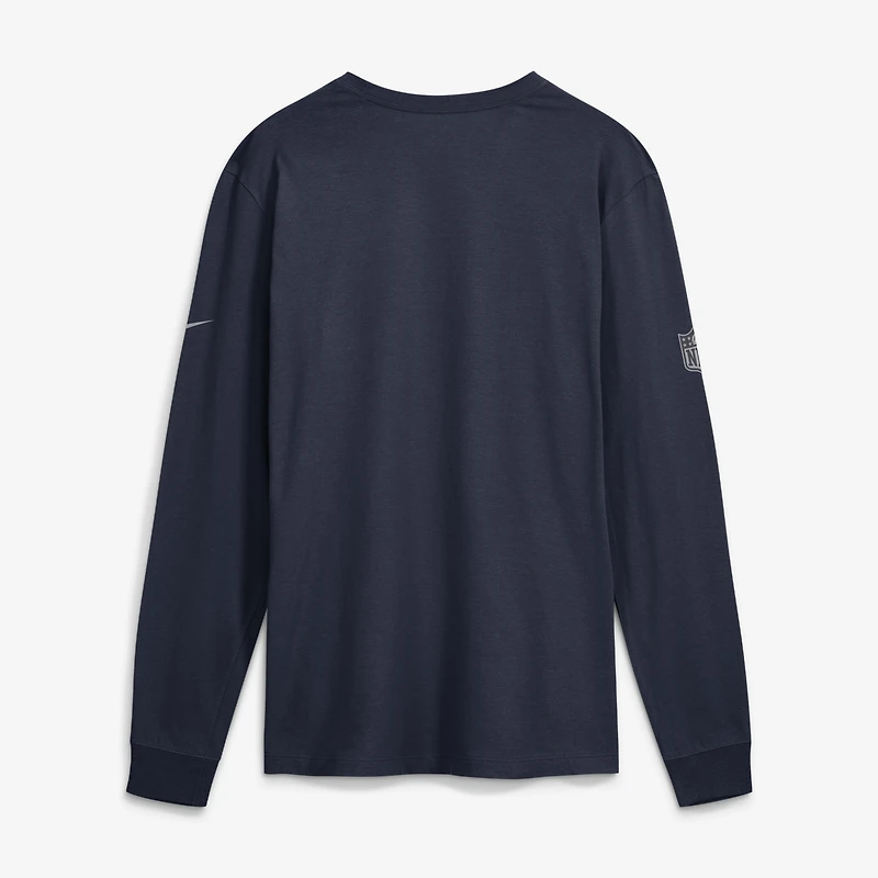 Men's Nike Navy Chicago Bears Sideline Bold Arch Star Dri-FIT Long Sleeve T-Shirt