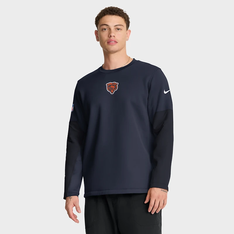 T-shirt Nike Therma-FIT à manches longues pour homme, bleu marine, Chicago Bears