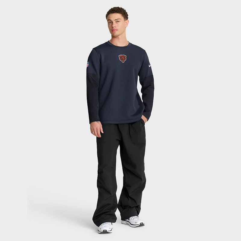 Men's Nike Navy Chicago Bears Sideline Coach Therma-FIT Long Sleeve T-Shirt