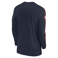 Men's Nike Navy Chicago Bears Sideline Coach UV Performance Long Sleeve T-Shirt