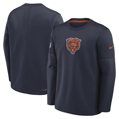 Men's Nike Navy Chicago Bears Sideline Coaches Midweight Therma-FIT Sweatshirt