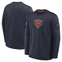 Men's Nike Navy Chicago Bears Sideline Coaches Midweight Therma-FIT Sweatshirt