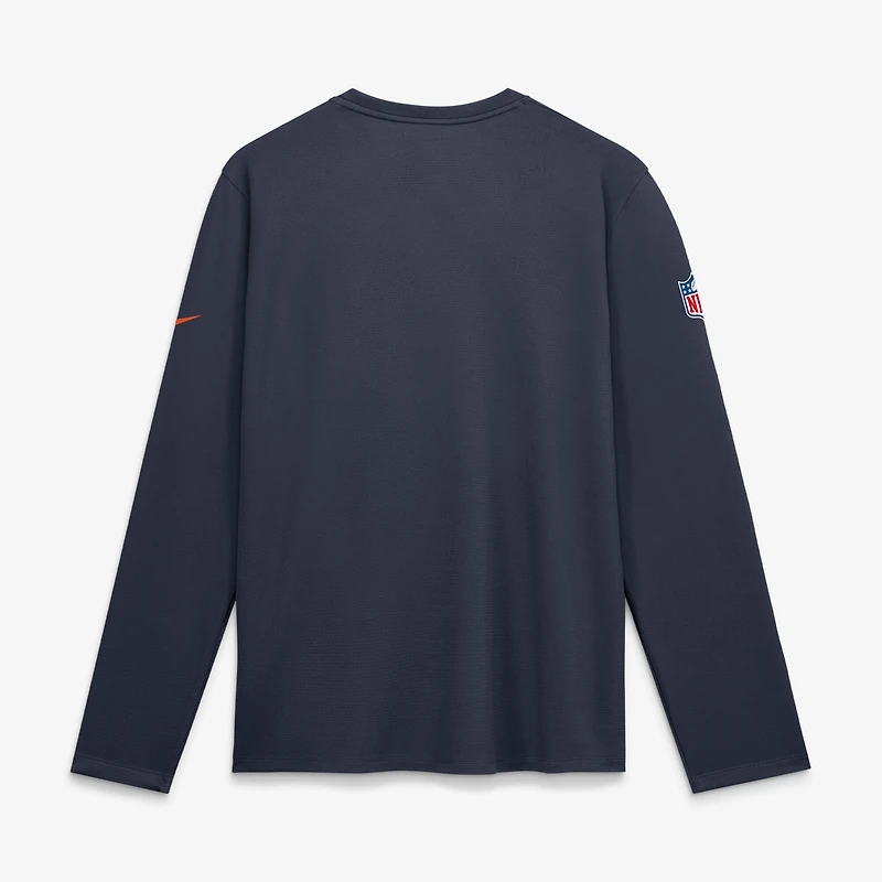 Men's Nike  Navy Chicago Bears Sideline Coaches UV Dri-FIT Long Sleeve Shirt