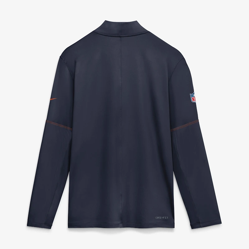 Men's Nike Navy Chicago Bears Sideline Dri-FIT Half-Zip Pullover