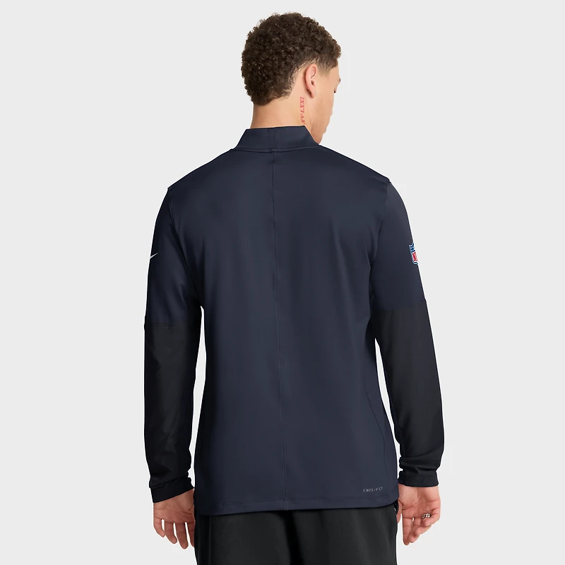 Men's Nike Navy Chicago Bears Sideline Dri-FIT Half-Zip Pullover