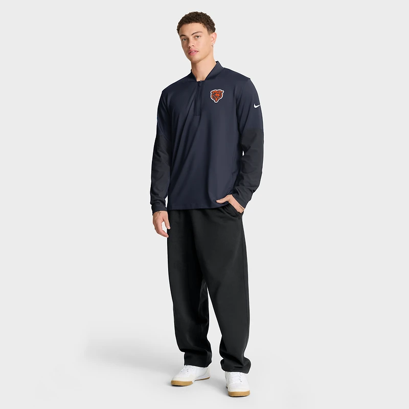 Men's Nike Navy Chicago Bears Sideline Dri-FIT Half-Zip Pullover