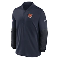Men's Nike Navy Chicago Bears Sideline Dri-FIT Half-Zip Pullover