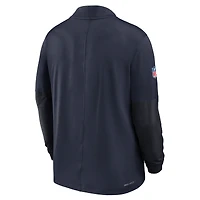 Men's Nike Navy Chicago Bears Sideline Dri-FIT Half-Zip Pullover
