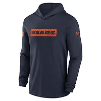 Men's Nike Navy Chicago Bears Sideline Hoodie Performance Long Sleeve T-Shirt