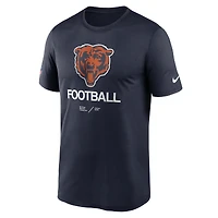 Men's Nike Navy Chicago Bears Sideline Infograph Performance T-Shirt