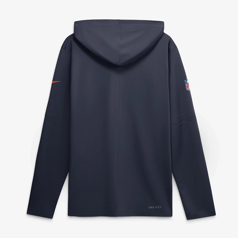 Haut à capuche léger manches longues Nike Dri-FIT pour homme, coloris marine Chicago Bears.