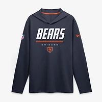 Haut à capuche léger manches longues Nike Dri-FIT pour homme, coloris marine Chicago Bears.