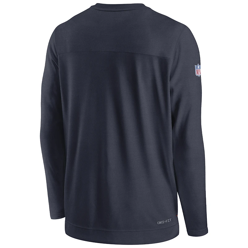 Men's Nike Navy Chicago Bears Sideline Lockup Performance Pullover Sweatshirt