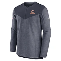 Men's Nike Navy Chicago Bears Sideline Lockup Performance Quarter-Zip Top