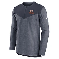 Men's Nike Navy Chicago Bears Sideline Lockup Performance - Quarter-Zip Top