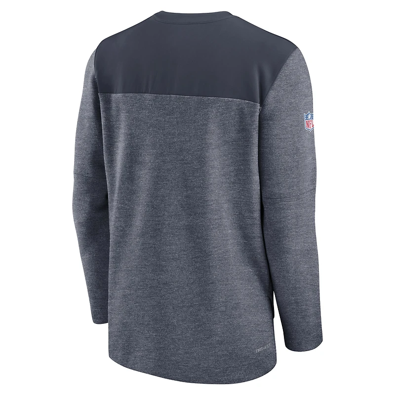 Men's Nike Navy Chicago Bears Sideline Lockup Performance - Quarter-Zip Top