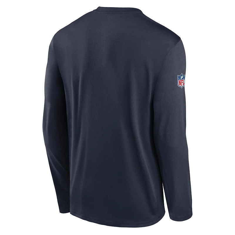 T-shirt à manches longues Nike Legend Dri-FIT bleu marine Chicago Bears pour homme