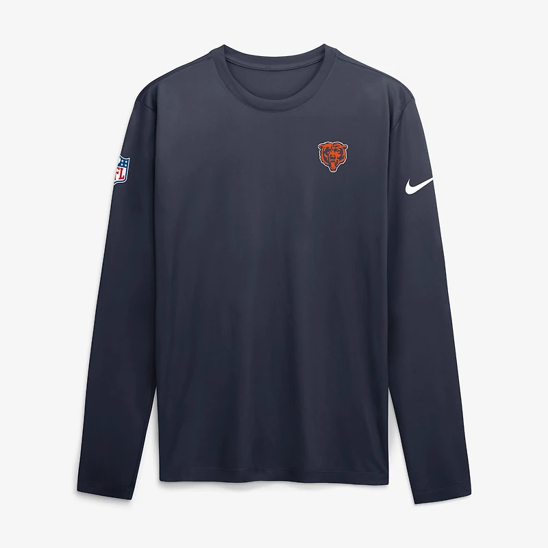 T-shirt à manches longues Nike Legend Dri-FIT bleu marine Chicago Bears pour homme