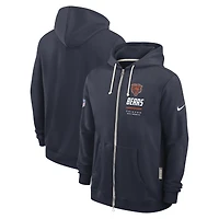 Men's Nike Navy Chicago Bears Sideline Standard Issue Dri-FIT Full-Zip Hoodie