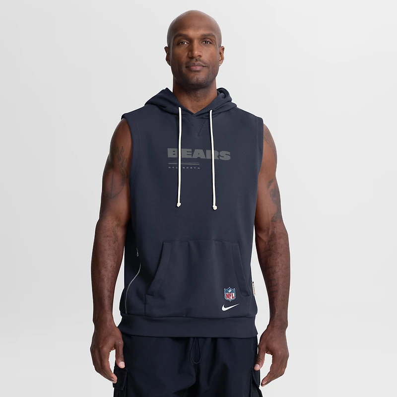 Sweat à capuche sans manches Nike Dri-FIT Sideline Standard Issue bleu marine pour homme