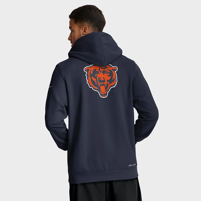 Sweat à capuche Nike bleu marine Chicago Bears Sideline Utility Player Dri-FIT pour homme