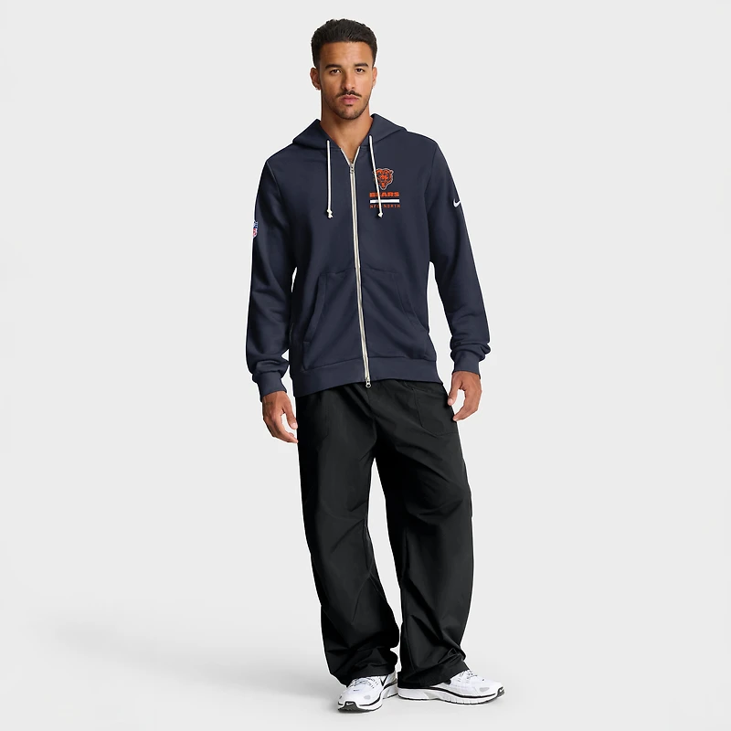 Sweat à capuche Nike bleu marine Chicago Bears Sideline Utility Player Dri-FIT pour homme