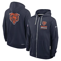 Sweat à capuche Nike bleu marine Chicago Bears Sideline Utility Player Dri-FIT pour homme