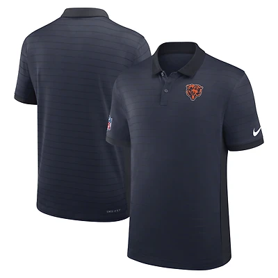 Men's Nike Navy Chicago Bears Sideline Victory Stripe Dri-FIT Polo