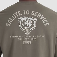 T-shirt Nike olive à manches longues pour homme Chicago Bears 2025 Salute to Service Sideline